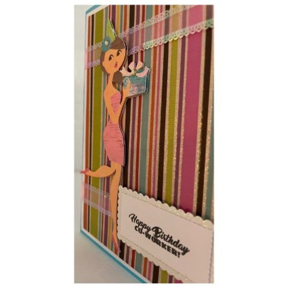 Handmade Happy Birthday Girl Co-Worker Greeting Card - Picture 2 of 5